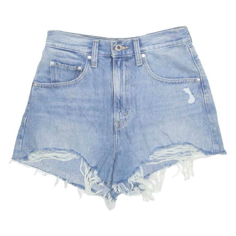 LEVI'S Cut Off Silvertab Mom Womens Denim Shorts Blue S W28