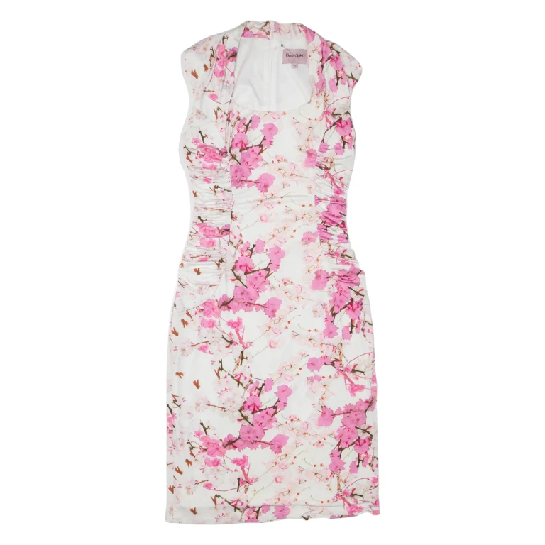 PHASE EIGHT Womens Bodycon Dress White Floral Sleeveless Midi S
