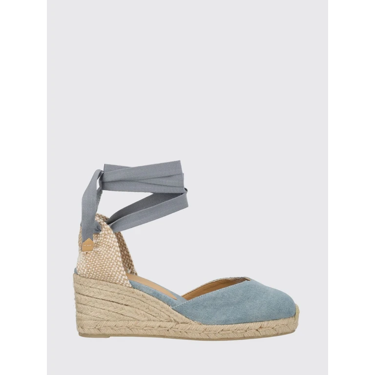 Chiara Canvas Espadrilles with Mid Wedge Heel and Ankle Ties (021671324)