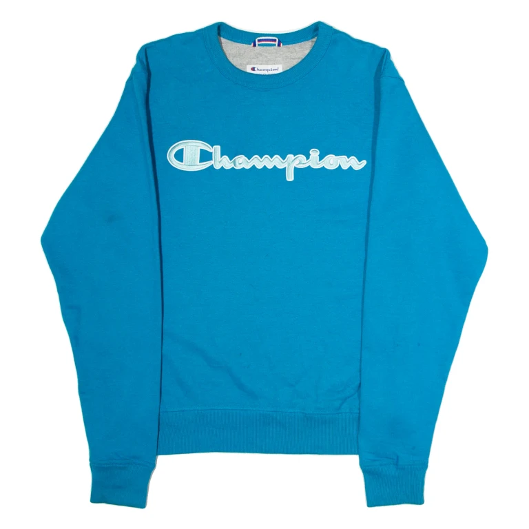 CHAMPION Mens Sweatshirt Blue Crew Neck S