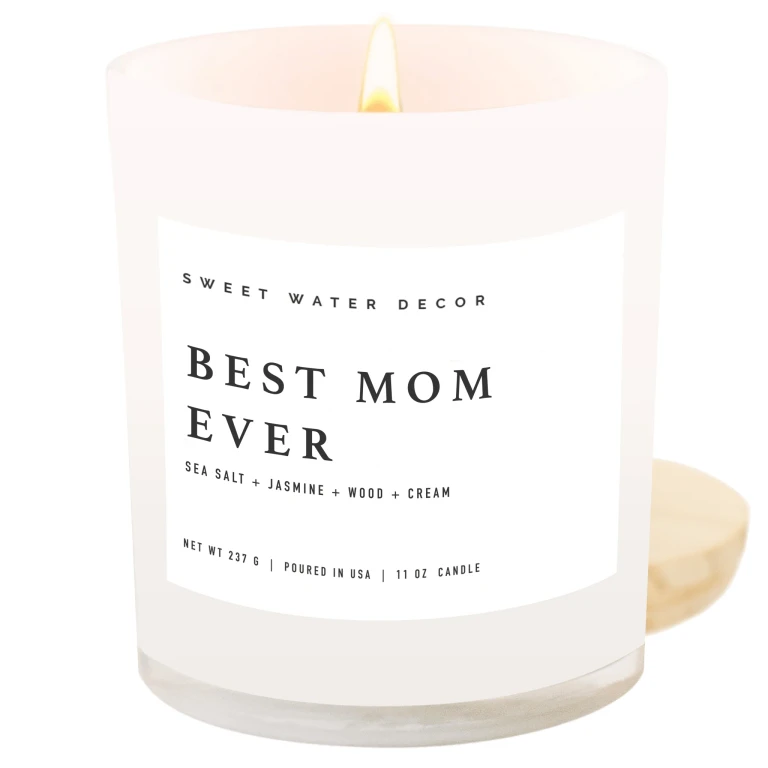 Best Mom Ever! Soy Candle - White Jar - 11 oz (Spa Day)
