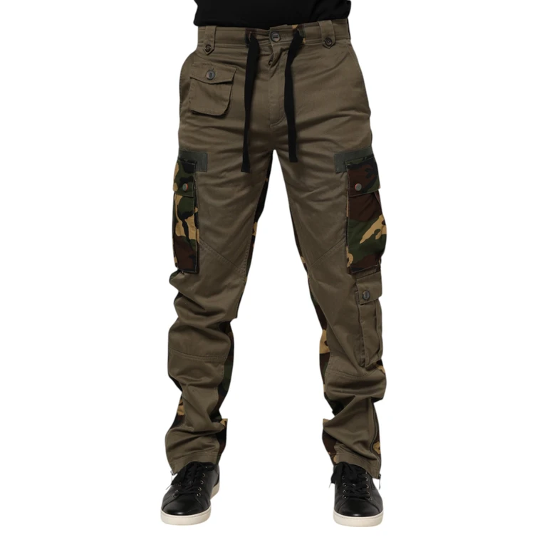Dolce & Gabbana Brown Cotton Camouflage Cargo Pants - Men
