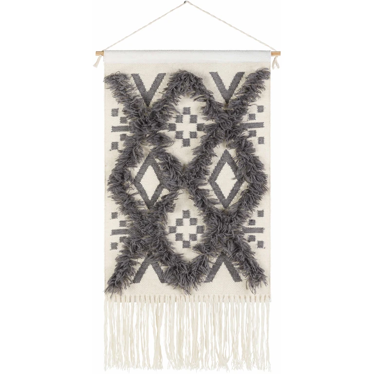 Chapelton Gray Geometric Textured Wall Hanging - Clearance