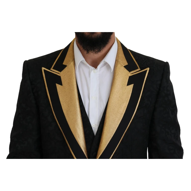 Black Gold Fantasy Tuxedo Slim Fit Suit Acetate - Men