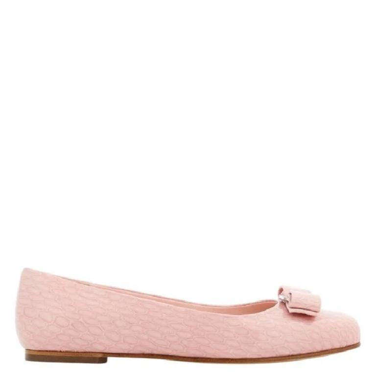 Ferragamo Varina Leather Ballet Flats, Size 7 C
