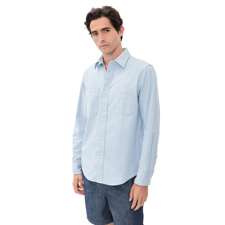 NN07 Colby Cotton Utility Shirt Sky Mist M