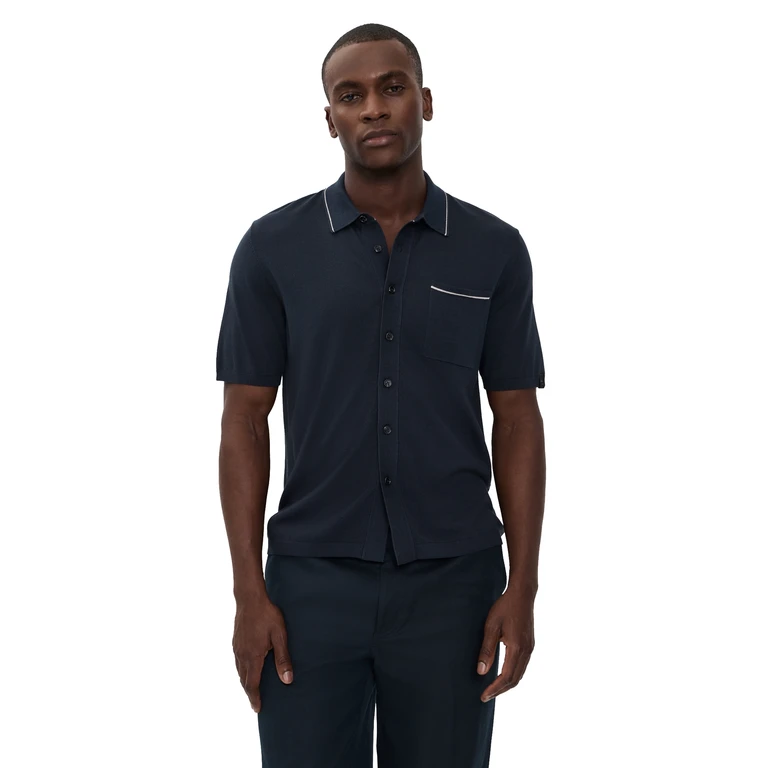 rag & bone Conrad Silk Blend Dalton Shirt Chalk XL