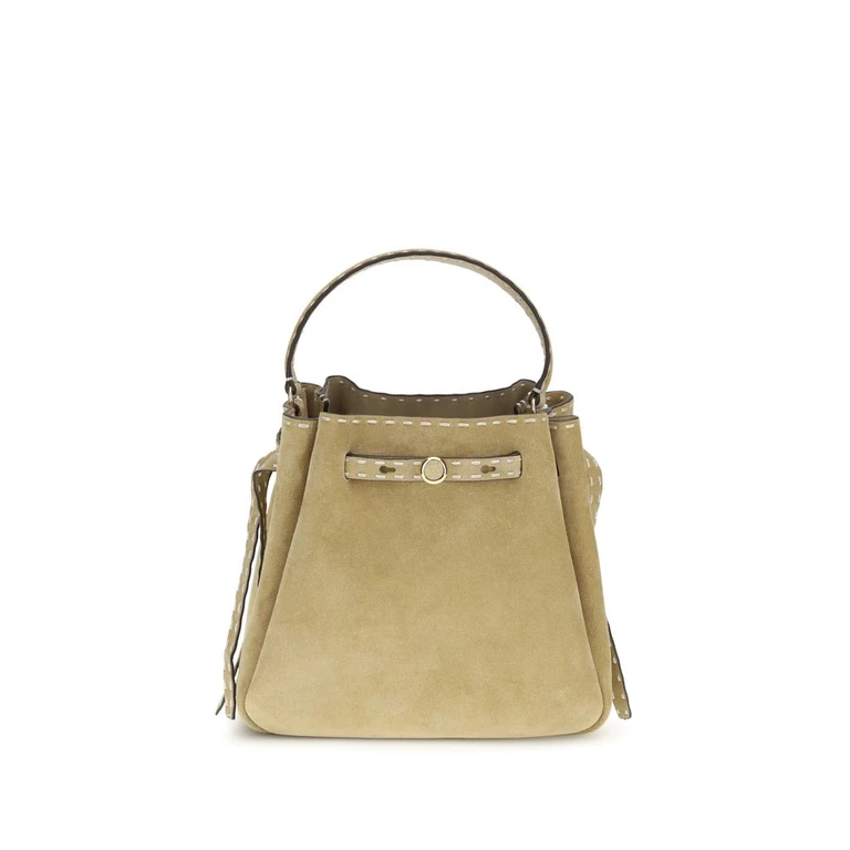 Tory Burch Beige Calf Leather Bos Taurus Backet Bag - Women