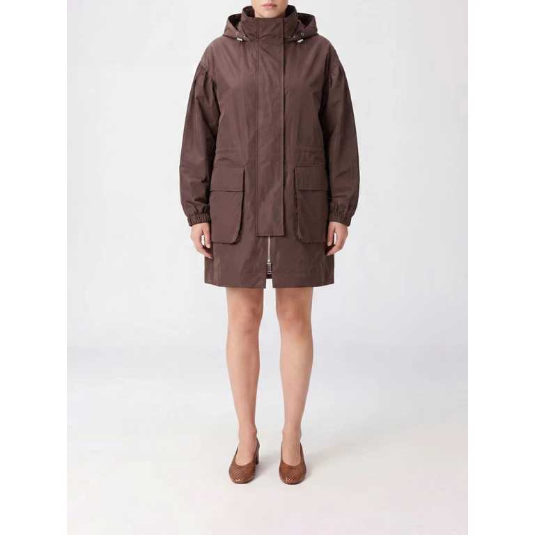 Relaxed Fit Lyocell and Cotton Blend Parka with Hood and Drawstring (261WOOF01000OOMEBITTER)