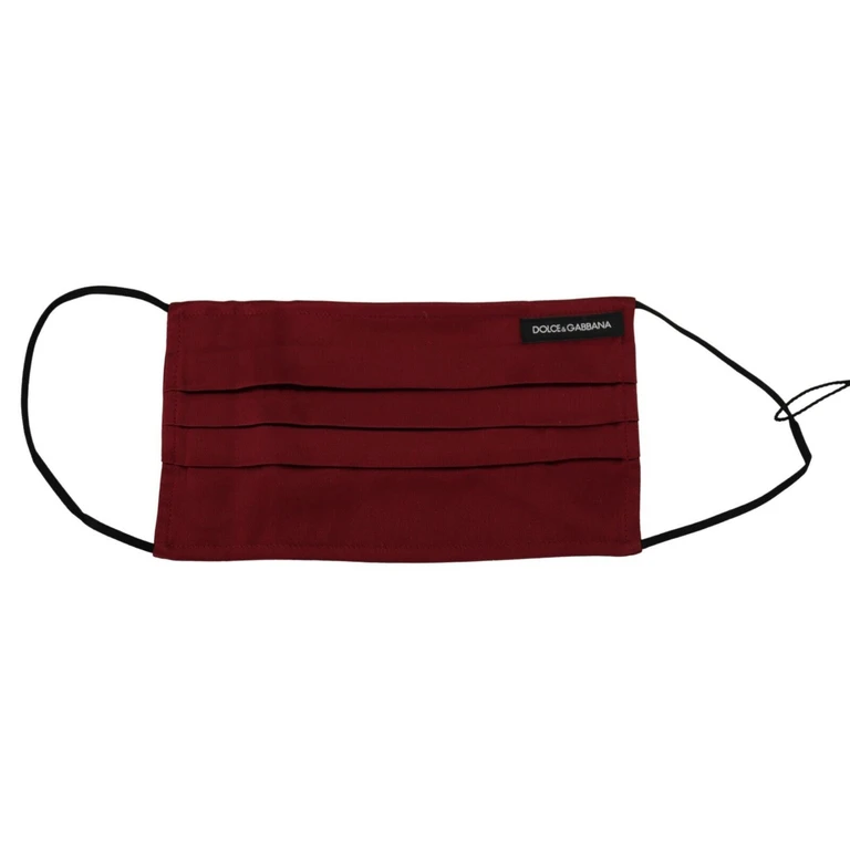 Dolce & Gabbana Maroon Silk Pleated Elastic Ear Strap One Size Face Mask Accessory - Women