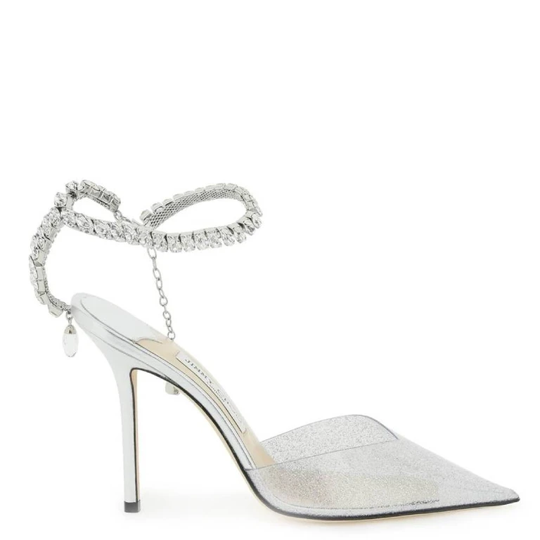 Saeda 100 Glitter Plexi Pumps, Brand Size 40 ( US Size 10 )