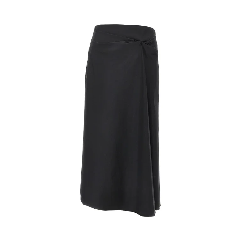 MAX MARA Stretch satin midi skirt Woman 42
