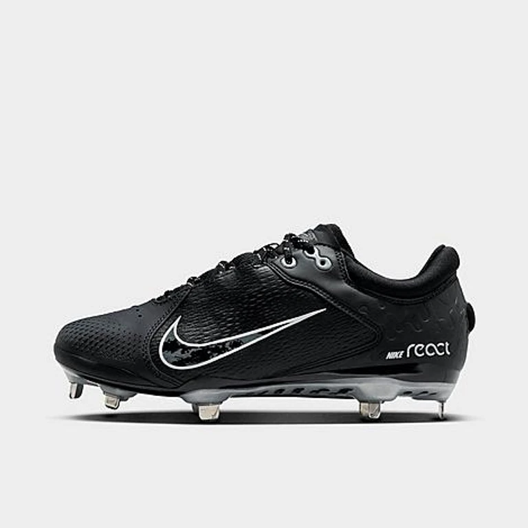 Nike Women's Hyperdiamond 4 Elite Softball Cleats in Black/Iron Grey/Pure Platinum Size: 5.0