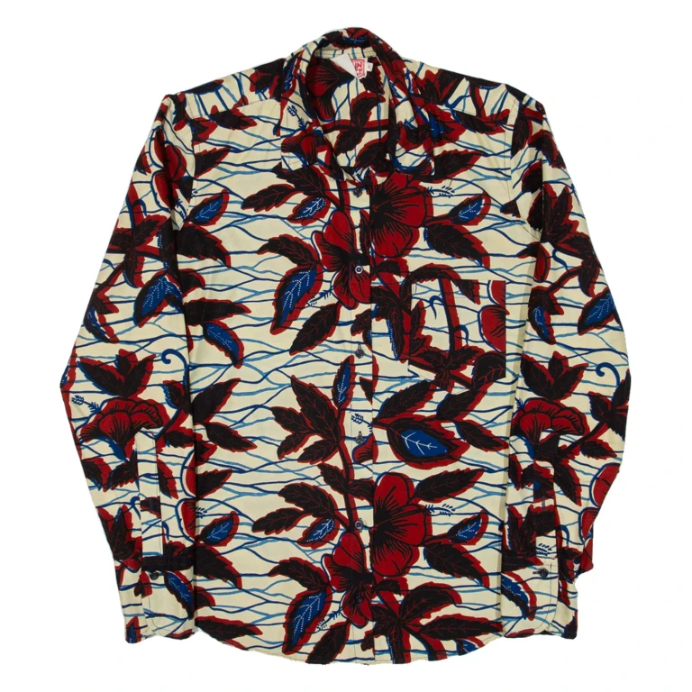 POPLIN PROJECT Womens Shirt Red Floral Long Sleeve S