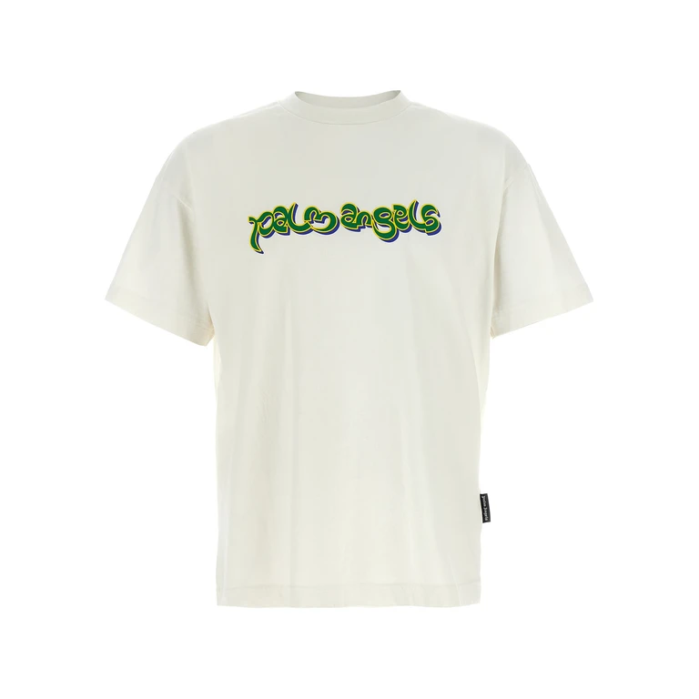 Palm Angels White Cotton T-Shirt - Men