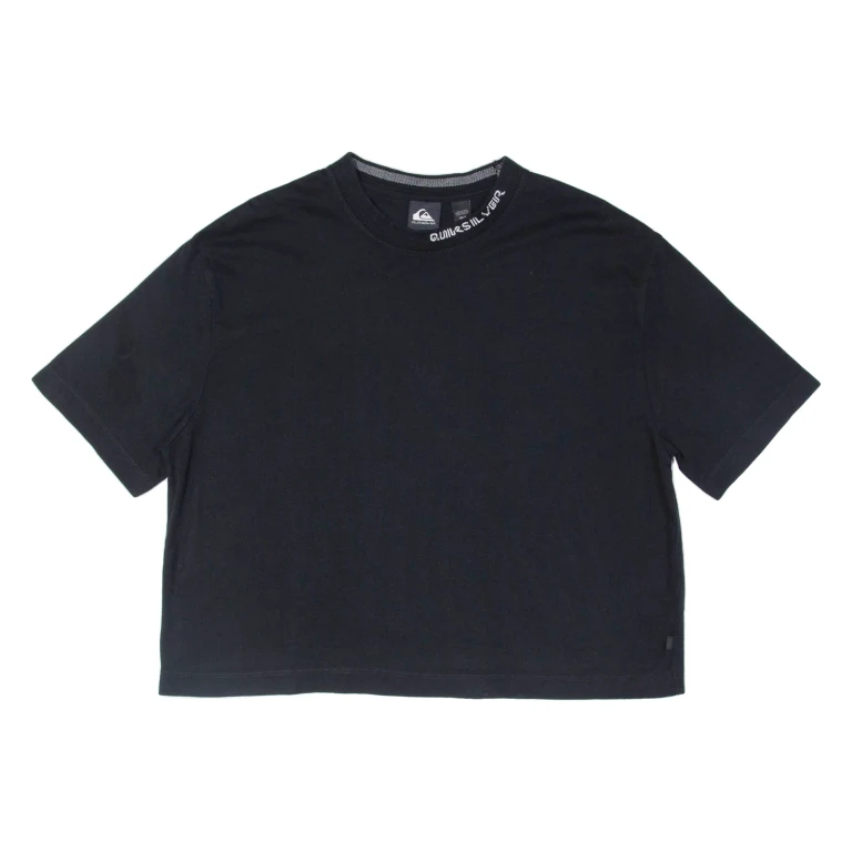 QUIKSILVER Cropped Oversized Womens T-Shirt Black XS
