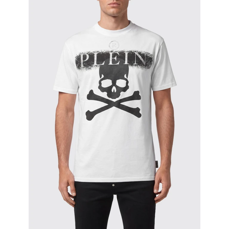 Crew-Neck Cotton T-Shirt with Contrasting Logo Print (FABCMTK5635PJY002N0102)