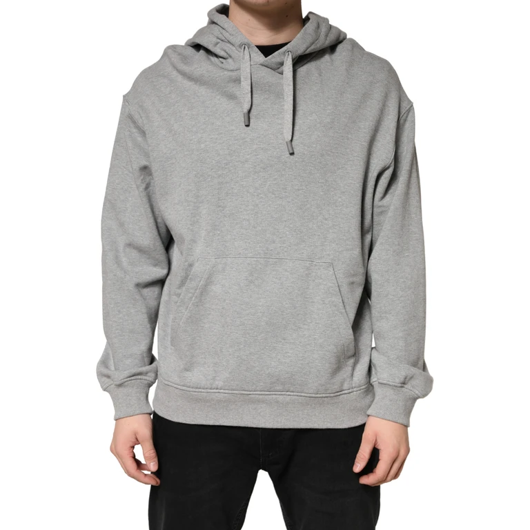 Dolce & Gabbana Gray Cotton Hooded Sweatshirt Sweater Clothing - Men