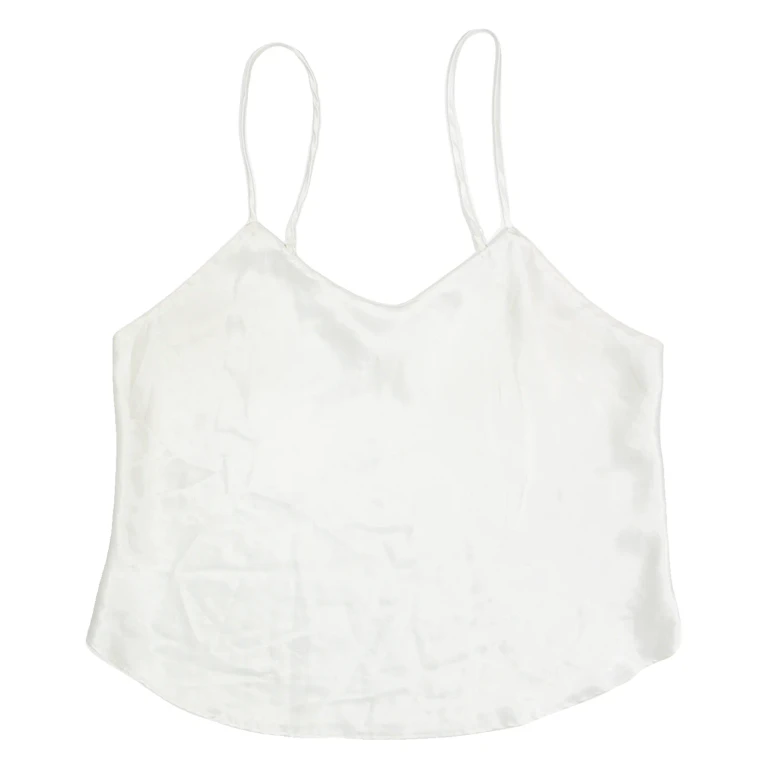 Womens Camisole Vest Cream V-Neck Sleeveless M