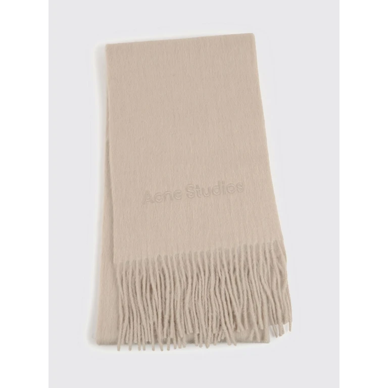 Alpaca Wool Blend Scarf with Fringed Hem and Logo (CA0405633)