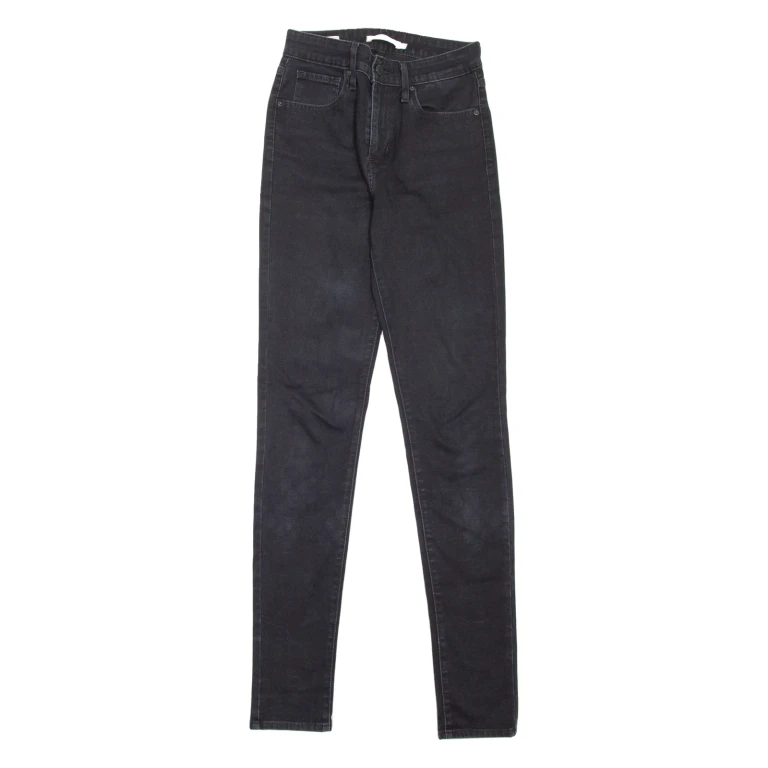 LEVI'S 721 High Rise BIG E Womens Jeans Black Slim Skinny W25 L32