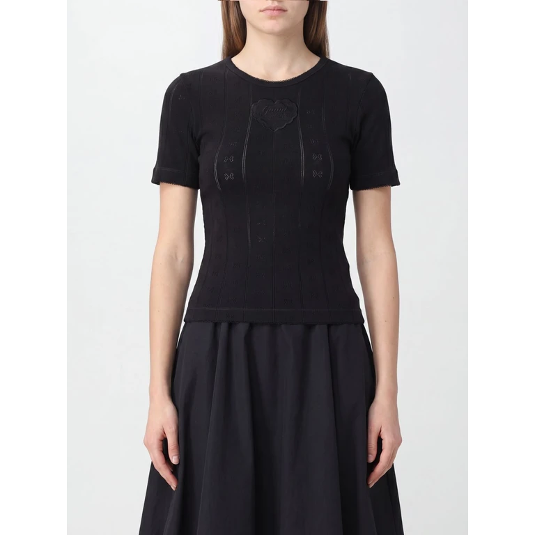 Short-Sleeved Knit Top in Organic Cotton (A1050260099)