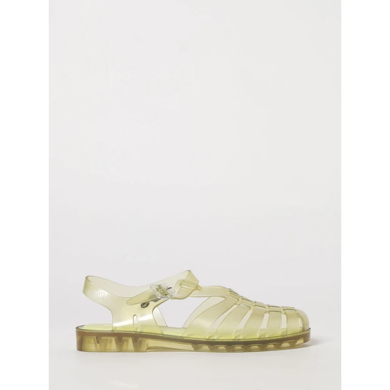 Possession PVC Fisherman Sandals with Low Heel and Ankle Strap (32408BO065TRANSPGREEN)