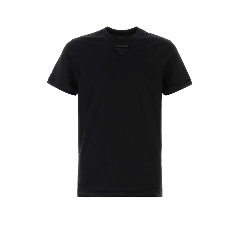 Prada Black Cotton T-Shirt Nero Exterior - Men