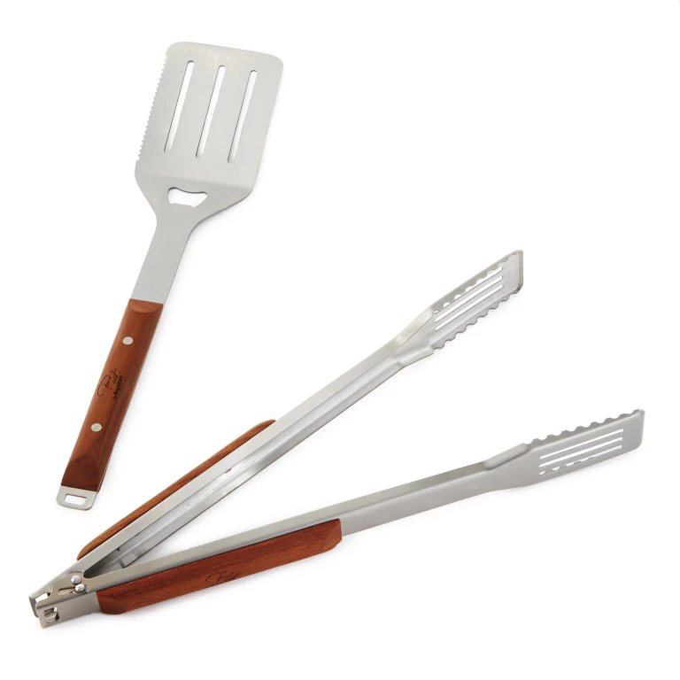 2Pc Stainless Steel BBQ Tongs and Turner Set