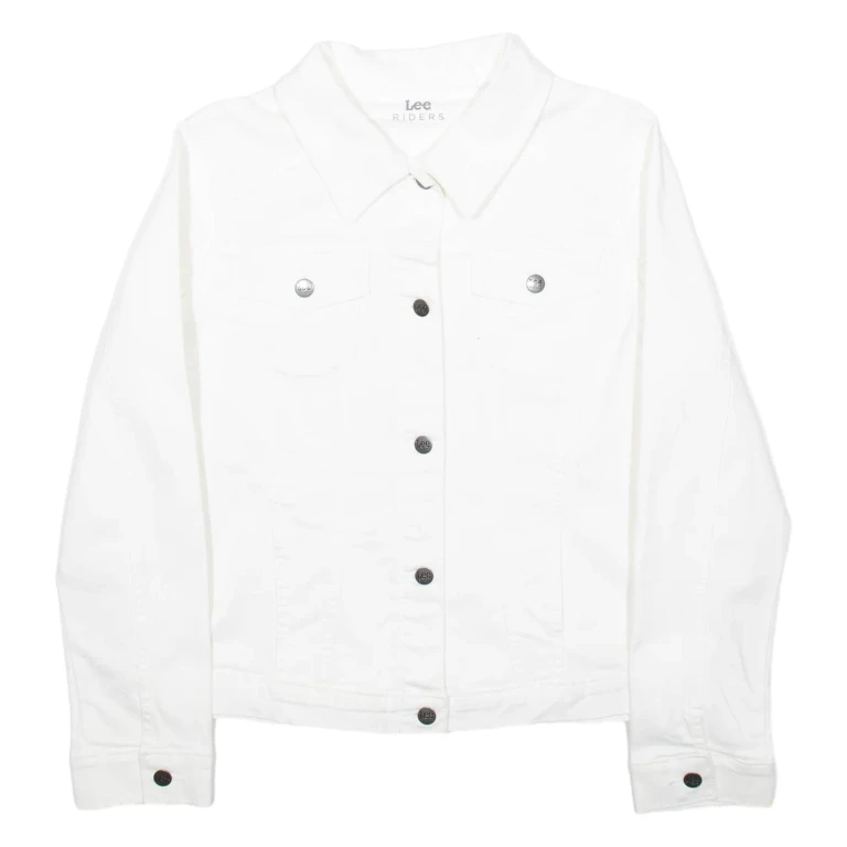 LEE Womens Denim Jacket White L