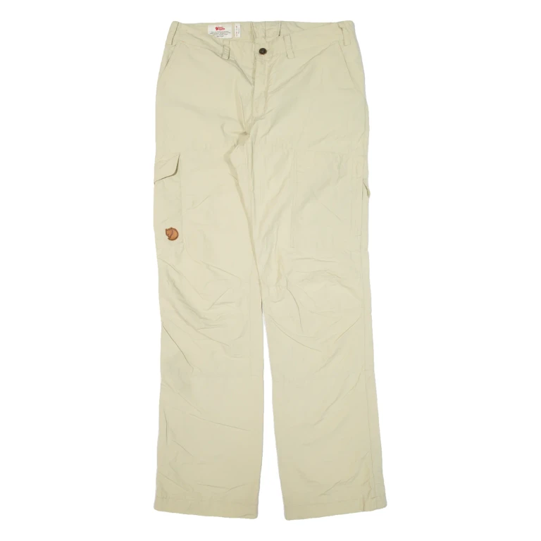 FJÄLLRÄVEN Cargo Womens Trousers Beige Relaxed Straight W29 L32