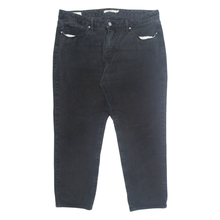 LEVI'S 311 Shaping BIG E 3/4 Womens Trousers Black Regular Tapered W34 L25