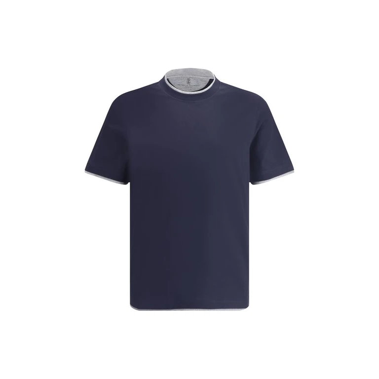 Brunello Cucinelli Blue Cotton T-Shirt - Men