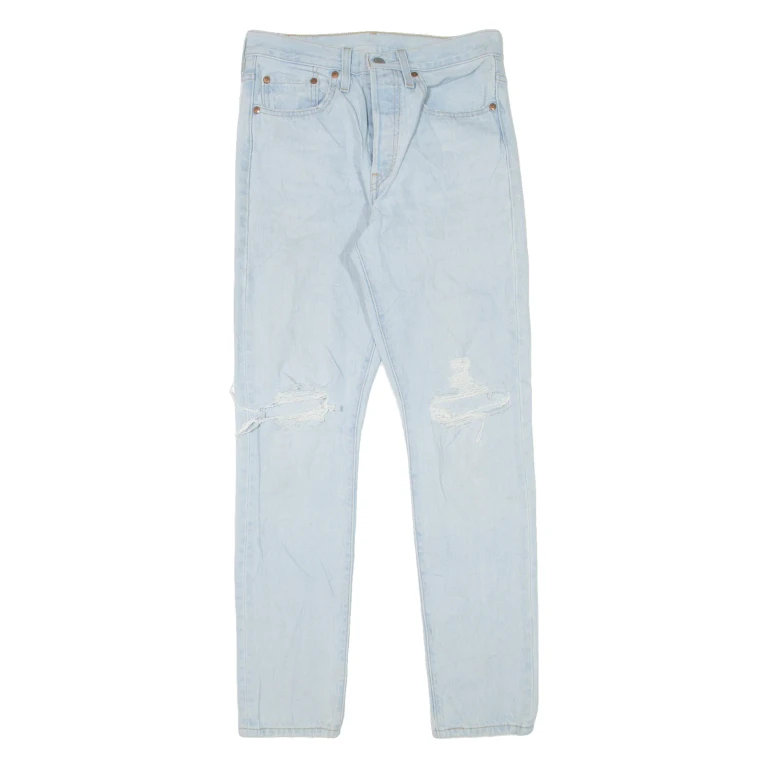 LEVI'S 501S Jeans BIG E Distressed Womens Blue Skinny Straight W26 L30