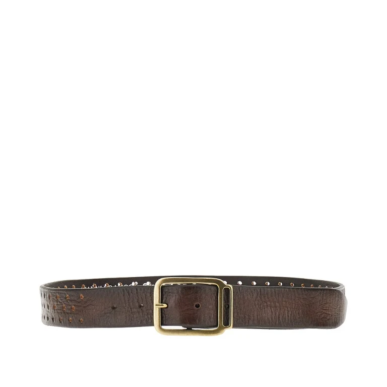 GIANNIFRANCO BELTS Openworked leather belt Man 90