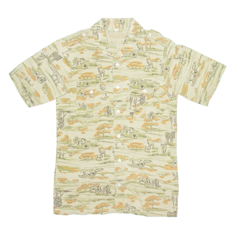 Mens Shirt Brown Crazy Pattern M