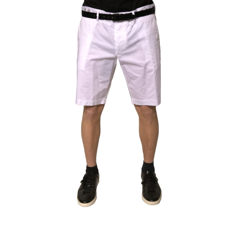 Dolce & Gabbana White Chinos Cotton Stretch Casual Shorts Elastane - Men