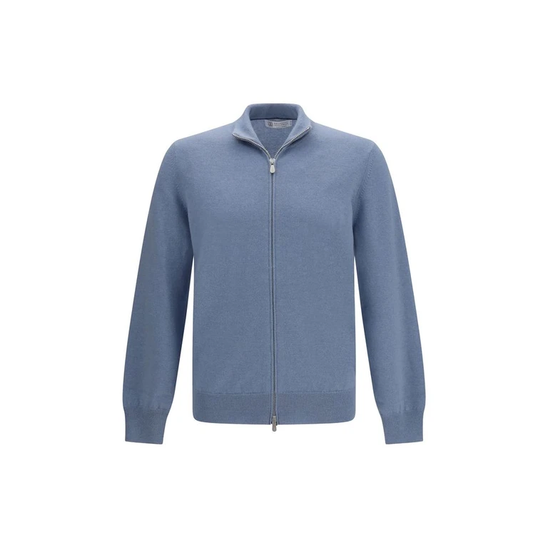Brunello Cucinelli Blue Cashmere Cardigan Clothing - Men