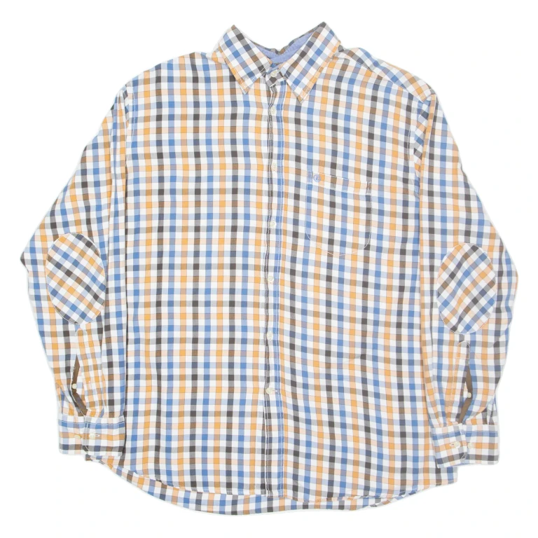 BOGNER Mens Shirt Blue Check Long Sleeve L