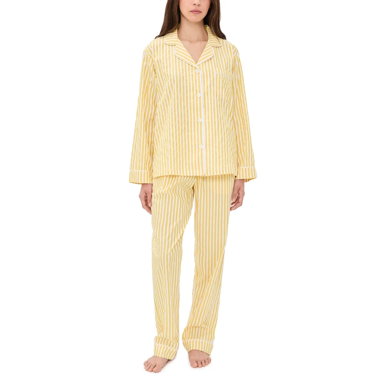 BedHead PJs Long Sleeve Yellow 3-D Stripe Pajamas Yellow 3D Stripe 1X