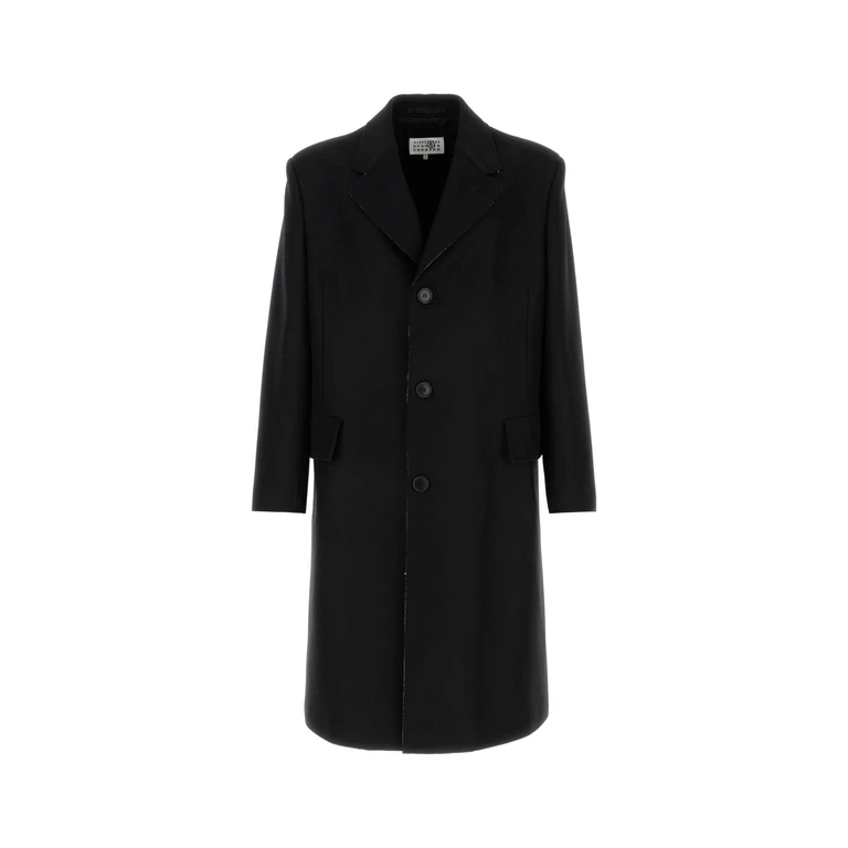 MM6 Maison Margiela Black Wool Blend Coat 900 Cappotti - Men