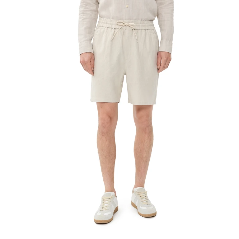 Les Deux Drawstring Linen Shorts 7 Light Sand M
