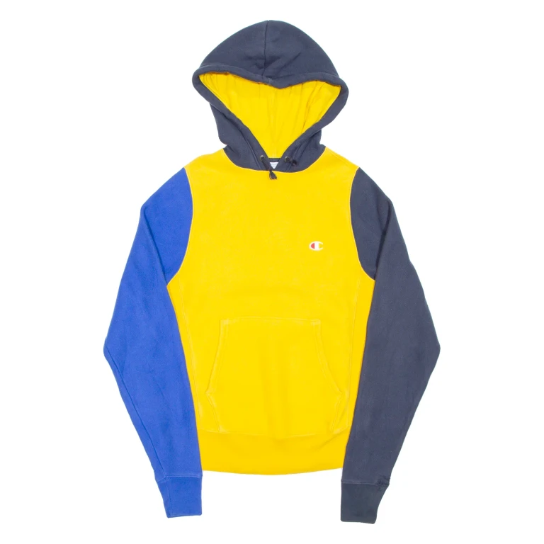 CHAMPION REVERSE WEAVE Mens Yellow Hoodie S