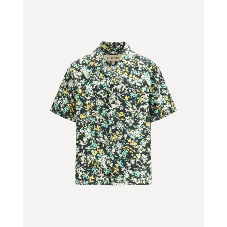 VALENTINO Bowling Shirt with an all-over Papier Floral Male 48