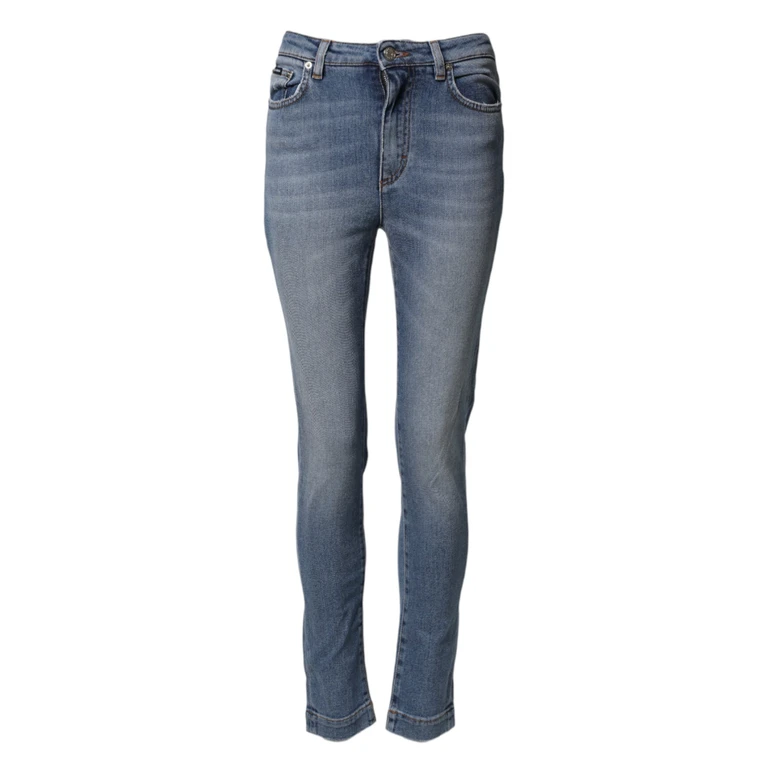 Dolce & Gabbana Blue Washed Cotton Skinny Denim Trouser Jeans Co+02 - Women
