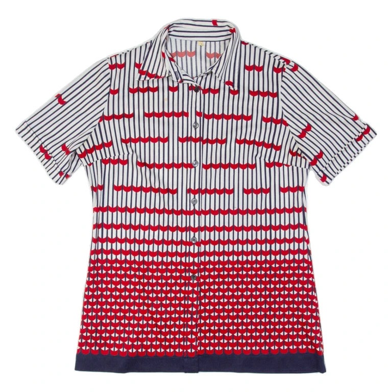 Womens Shirt Red Crazy Pattern S