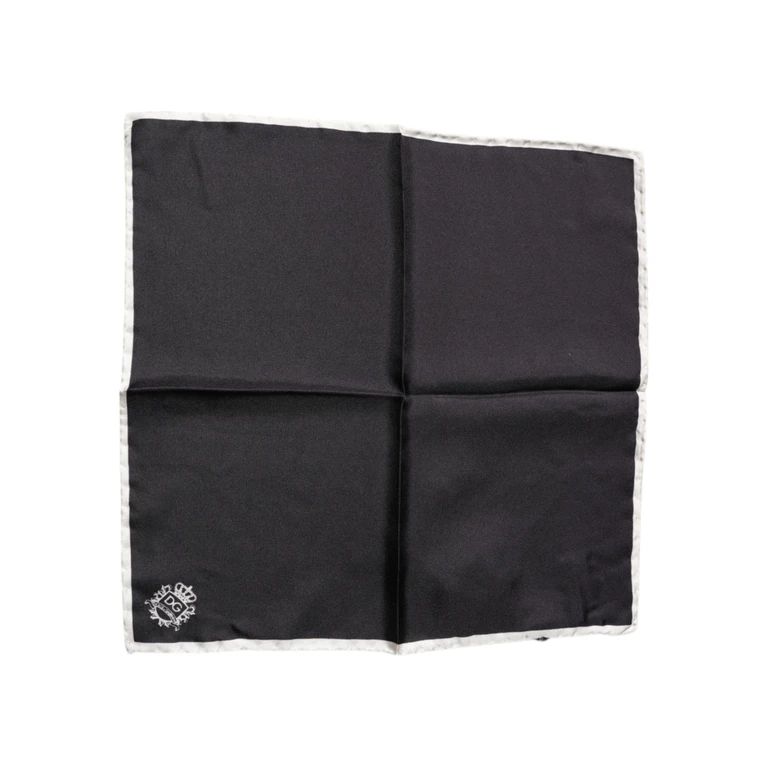 Dolce & Gabbana Black Crown Logo Square Handkerchief Scarf Silk - Men