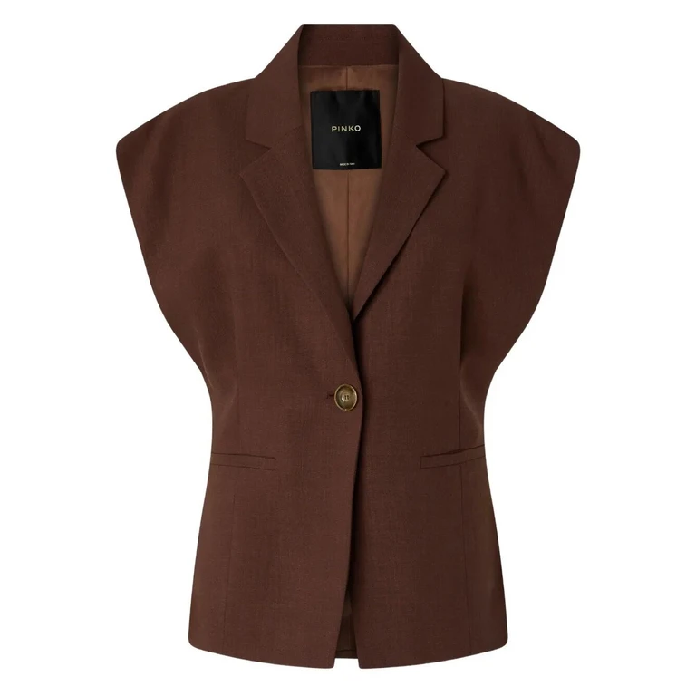 PINKO Giacca smanicata effetto rustico Donna 38