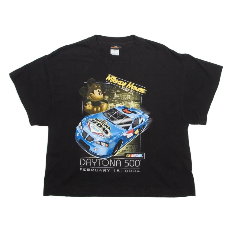 NASCAR DAYTONA 500 2004 Mickey Mouse Womens T-Shirt Black USA L