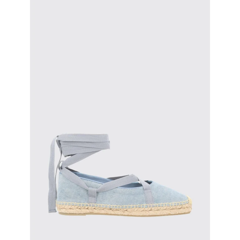 Petunia Denim Espadrilles with Low Heel and Ankle Ties (026111324)